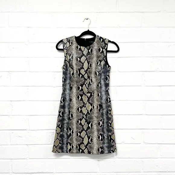 French Connection Faux Leather Snakeskin Dress ~$165 - Picture 3 of 7
